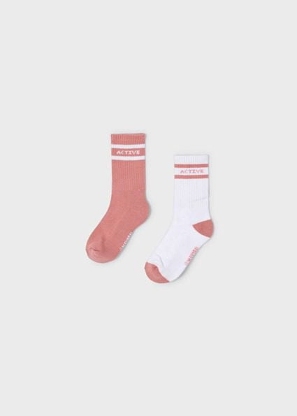 MAYORAL Dievčenské športové ponožky Set of 2 sport socks girl ružové | Welcomebaby.sk