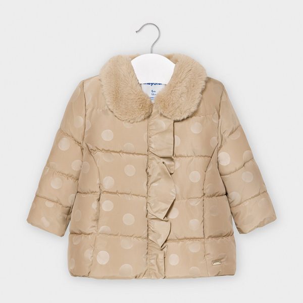 MAYORAL Zimná bodkovaná bunda krémová Jacket baby beige 2410 | Welcomebaby.sk