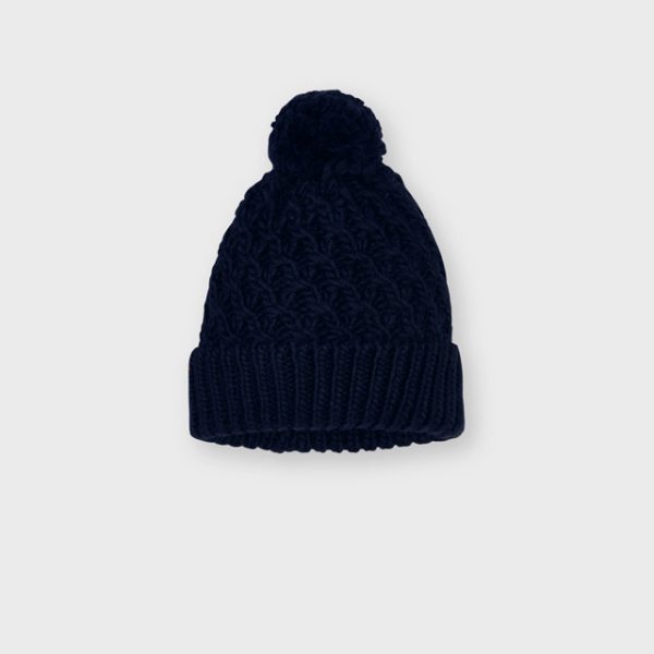 MAYORAL Pletená čiapka tmavomodrá Knitted hat girl 10160 | Welcomebaby.sk
