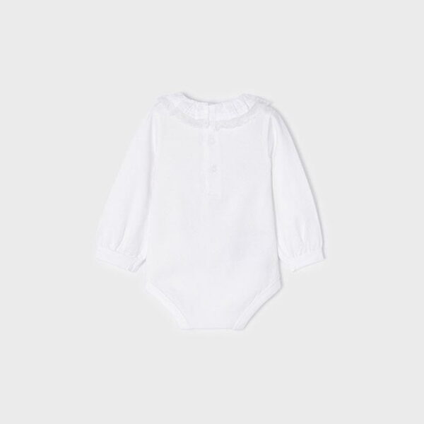 MAYORAL Dievčenské body s výšivkou biele Bodysuit baby girl white 125 | Welcomebaby.sk