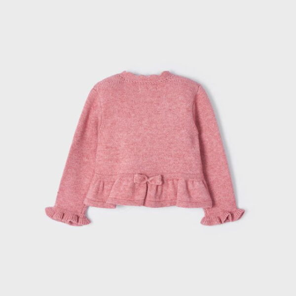 MAYORAL Sveter s volánom ružový Knitted cardigan baby pink 2315 | Welcomebaby.sk