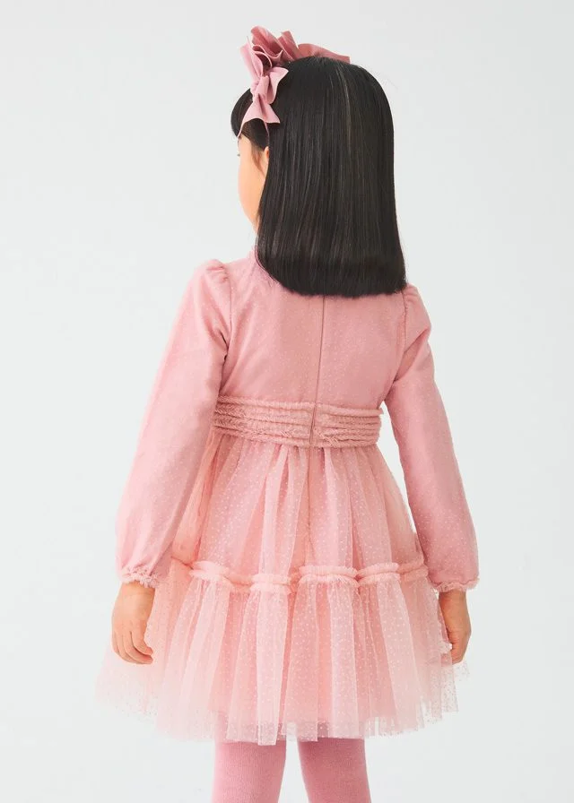 ABEL & LULA Tylové šaty ružové s dlhým rukávom Plumeti Flocket Tulle Dress 5530 | Welcomebaby.sk