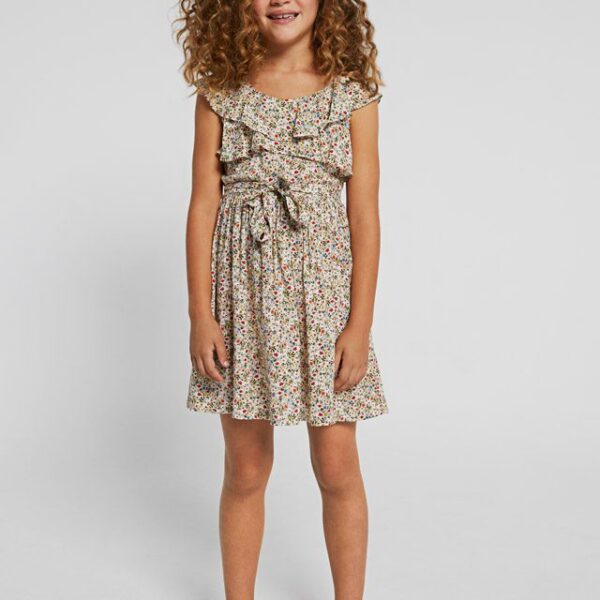 MAYORAL Šaty s mini kvetmi béžová Flowers dress 6978 | Welcomebaby.sk