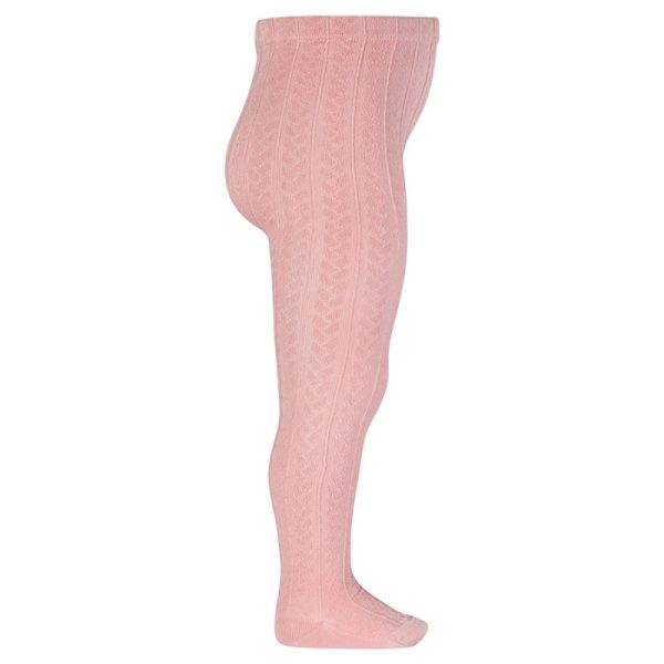 CÓNDOR Pančuchy so vzorom ružové pale pink Braided tights 2311 | Welcomebaby.sk
