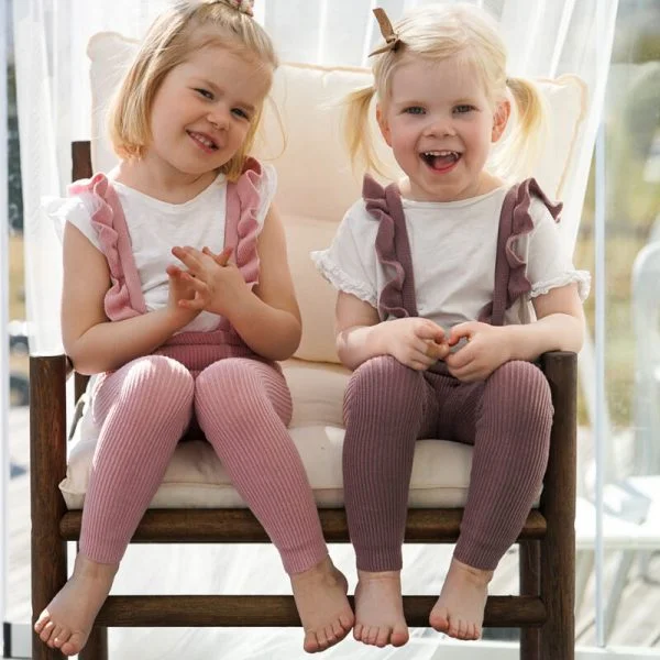 CÓNDOR Pančuchy na traky s volánom ružové bez nožičiek Flounced Suspender Cotton Leggings pale pink 2401 | Welcomebaby.sk