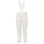 CÓNDOR Rebrované pančuchy na traky krémové Rib Tights With Elastic Suspenders Cream 2416 | Welcomebaby.sk