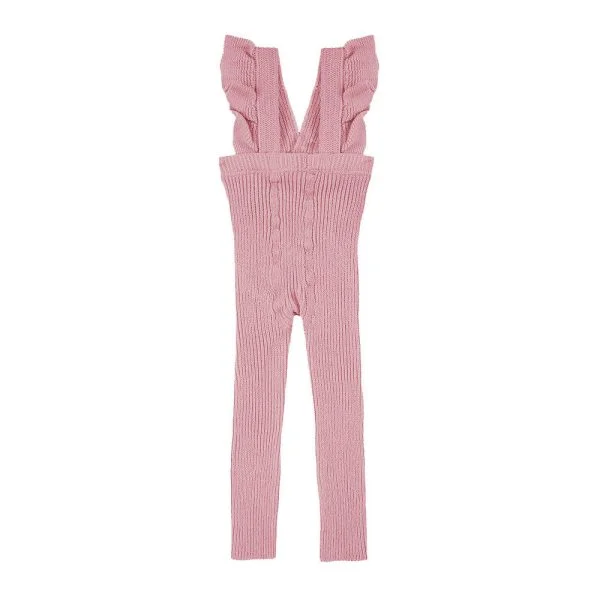 CÓNDOR Pančuchy na traky s volánom ružové bez nožičiek Flounced Suspender Cotton Leggings pale pink 2401 | Welcomebaby.sk