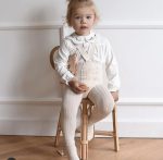 CÓNDOR Rebrované pančuchy na traky krémové Rib Tights With Elastic Suspenders Cream 2416 | Welcomebaby.sk