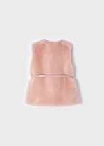 MAYORAL Kožušinová vesta s opaskom ružová Faux fur gilet with belt girl 4312 pink | Welcomebaby.sk