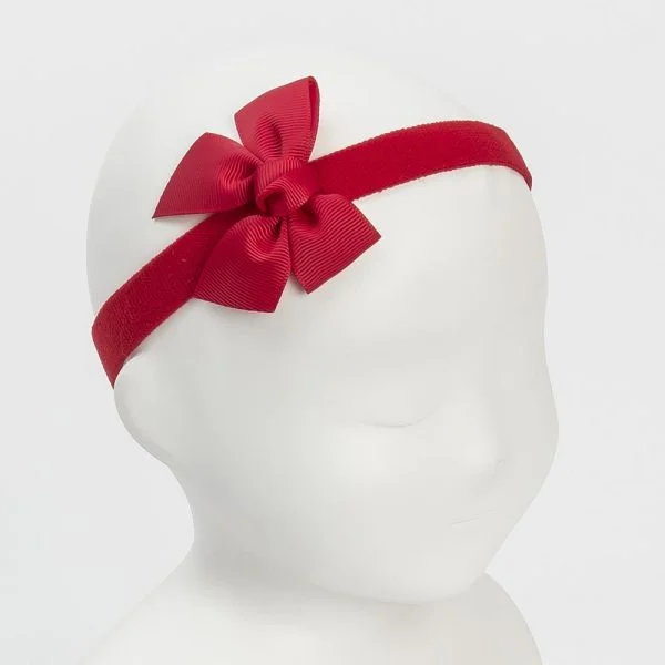 SIENA Čelenka na gumu s mašľou pre bábätká červená Baby headband with grosgrain hairbow red | Welcomebaby.sk