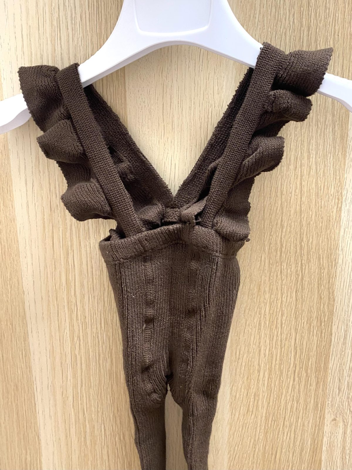 CÓNDOR Pančuchy s volánovými trakmi hnedé Flounced Suspender Cotton Leggings brown 2401 | Welcomebaby.sk