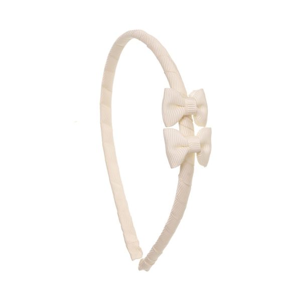 SIENA Čelenka krémová s dvomi mini mašličkami Hairband two little bows cream 200106405 | Welcomebaby.sk