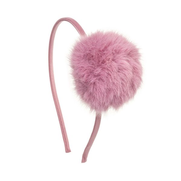 W BABY Čelenka ružová tmavá dark pink Pom Pom s veľkým brmbolcom Headband Pom Pom Large | Welcomebaby.sk