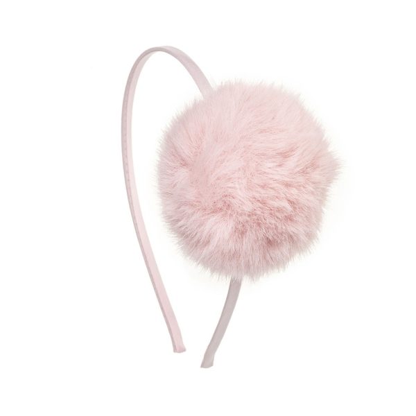 W BABY Čelenka ružová Pom Pom s veľkým brmbolcom Headband Pom Pom Large | Welcomebaby.sk