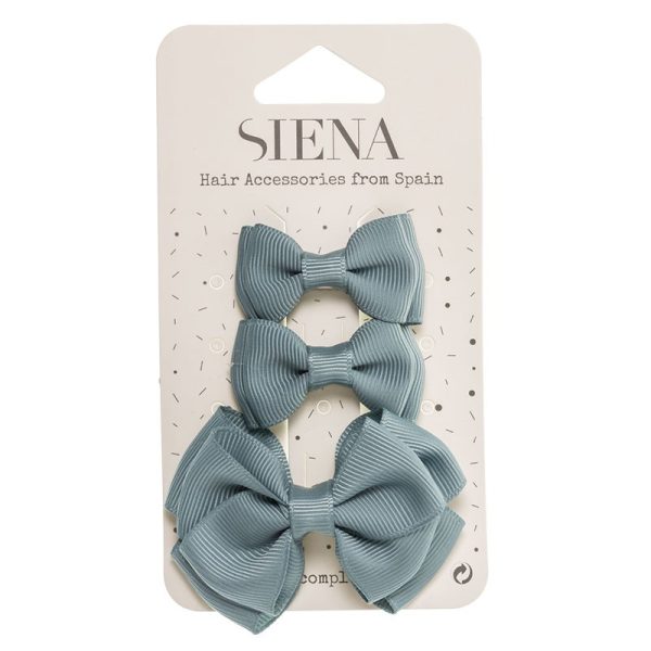 SIENA Elegantná mašľa do vlasov musgo Siena Pack of three hairbow hair clips in two sizes | Welcomebaby.sk