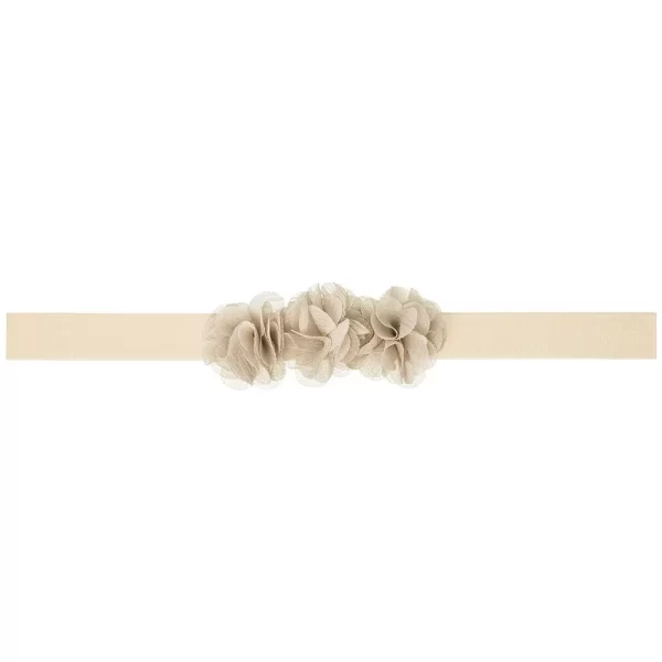 SIENA Baby čelenka béžová s tromi kvetmi Muslin Baby Headband With Three Chiffon Flowers beige 211107148 | Welcomebaby.sk