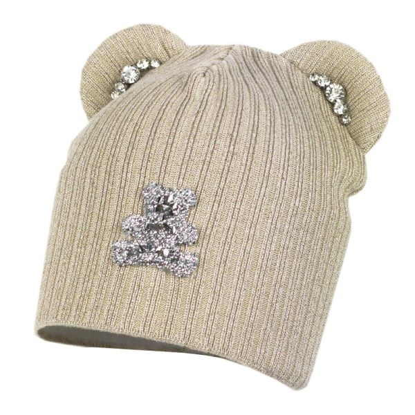 JAMIKS Čiapka béžová s uškami Hat Beige With Teddy Bear ears | Welcomebaby.sk