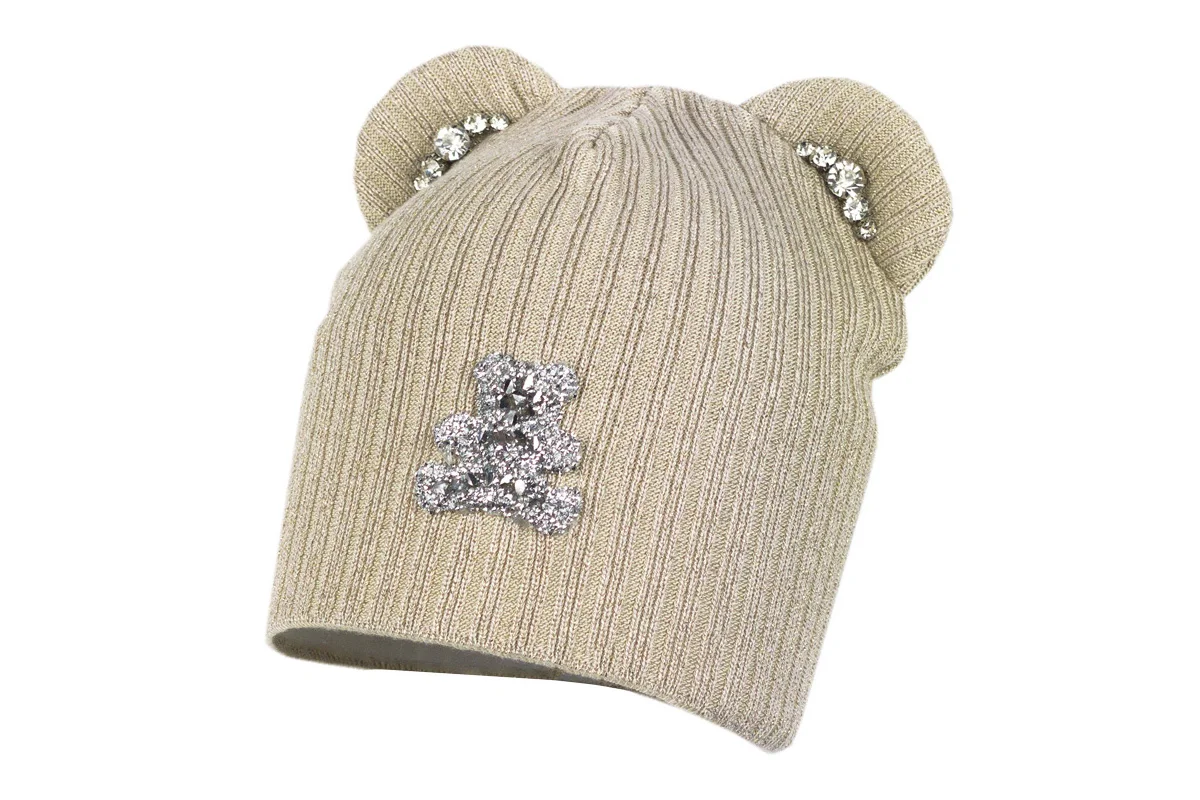 JAMIKS Čiapka béžová s uškami Hat Beige With Teddy Bear ears | Welcomebaby.sk