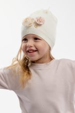 JAMIKS Čiapka béžová Matylda s kvetmi Spring Hat Flowers beige | Welcomebaby.sk