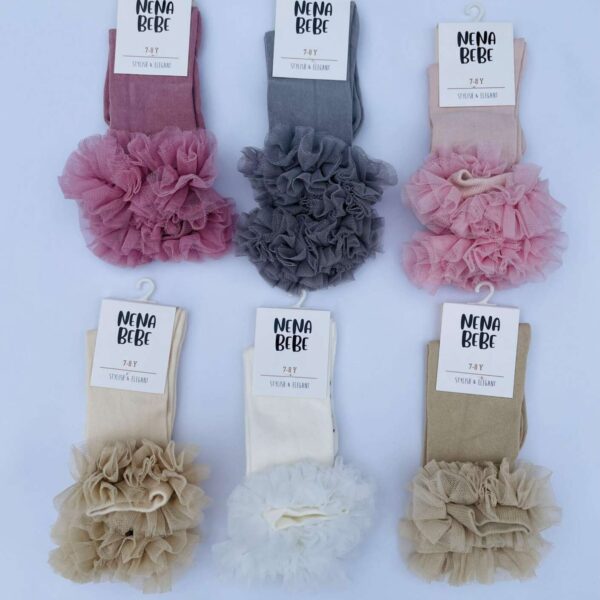 NENA BEBE Tutu podkolienky tmavá béžová Tutu kneesocks dark beige 03 | Welcomebaby.sk