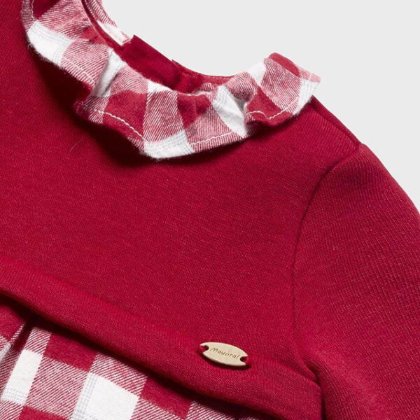 MAYORAL Kárované červené šaty s pančuchami Dress With Tights red 2804 | Welcomebaby.sk