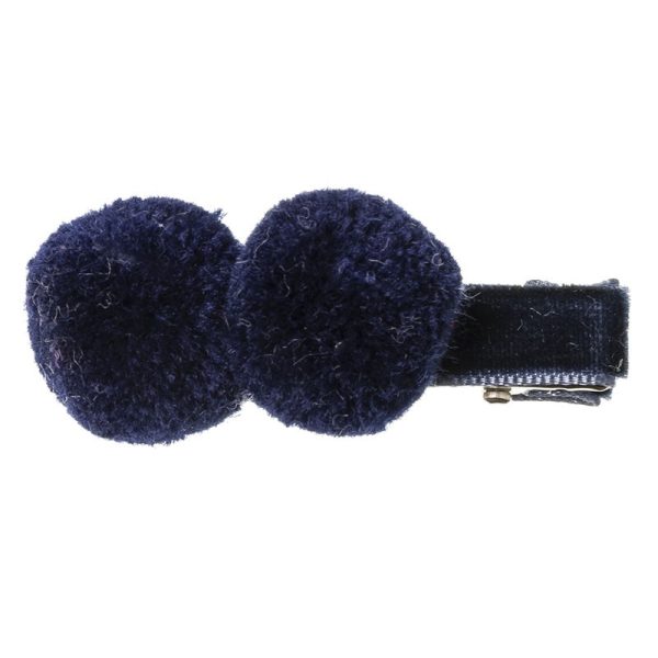 Welcome Baby Sponka s brmbolcami modrá Clip two pompoms navy blue | Welcomebaby.sk