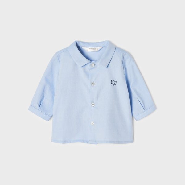 MAYORAL Košeľa svetlomodrá s dlhým rukávom baby Long Sleeves Tshirt blue 2152 | Welcomebaby.sk