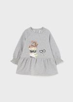 Teplákové šaty sivé s gumičkovými rukávmi Fleece dress baby Mayoral silver 2956 | Welcomebaby.sk