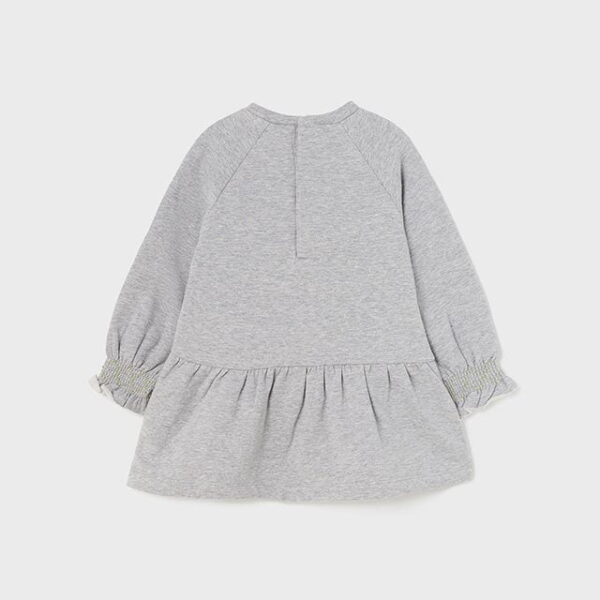 Teplákové šaty sivé s gumičkovými rukávmi Fleece dress baby Mayoral silver 2956 | Welcomebaby.sk