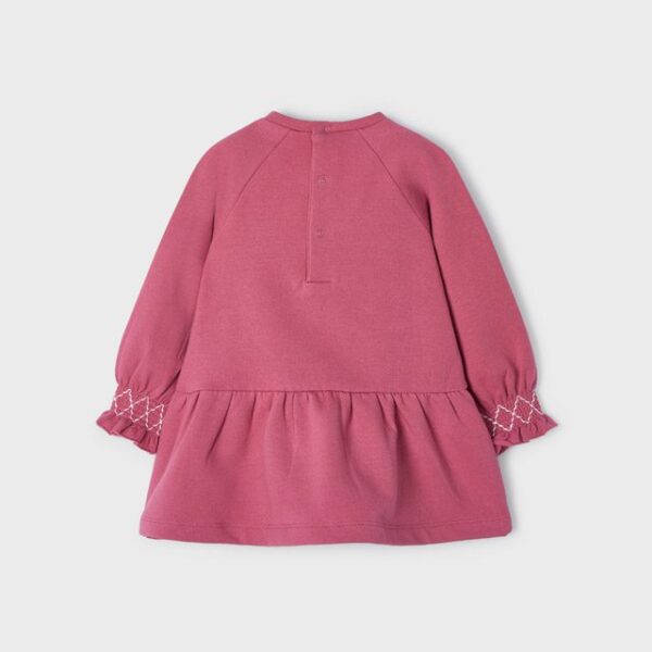 Teplákové šaty ružové blush s gumičkovými rukávmi Fleece dress baby Mayoral 2956 | Welcomebaby.sk