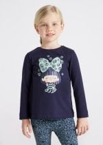 MAYORAL Tričko s dlhým rukávom a postavičkou tmavomodré Long sleeve tshirt dark blue 4034 | Welcomebaby.sk