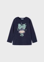 MAYORAL Tričko s dlhým rukávom a postavičkou tmavomodré Long sleeve tshirt dark blue 4034 | Welcomebaby.sk