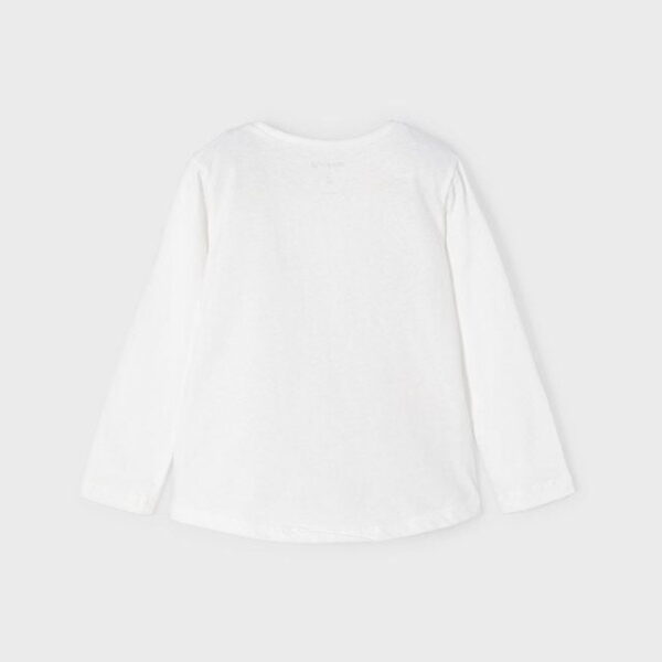 MAYORAL Tričko s dlhým rukávom biele s motýľom a tmavomodré kvety Long sleeve tshirt butterfly 4093 | Welcomebaby.sk