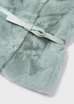 MAYORAL Kožušinová vesta s opaskom tyrkysová Faux fur gilet with belt turquoise 4312 | Welcomebaby.sk