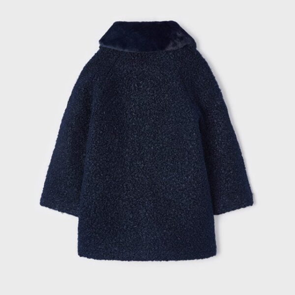 MAYORAL Kožušinový kabát tmavomodrý Terry coat navy blue 4484 | Welcomebaby.sk