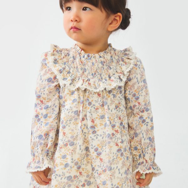 ABEL & LULA Kvetované šaty krémové s volánom Floral Dress nude 5514 | Welcomebaby.sk