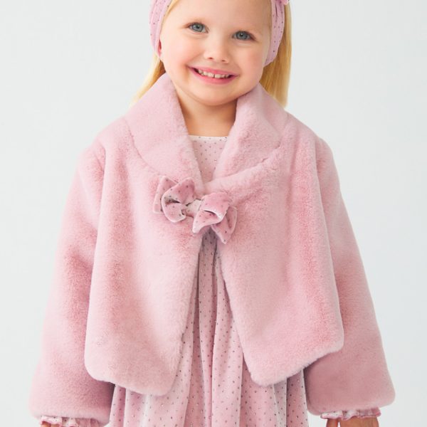 ABEL & LULA Kožušinový kabát ružový Fur Coat baby pink 5802 | Welcomebaby.sk