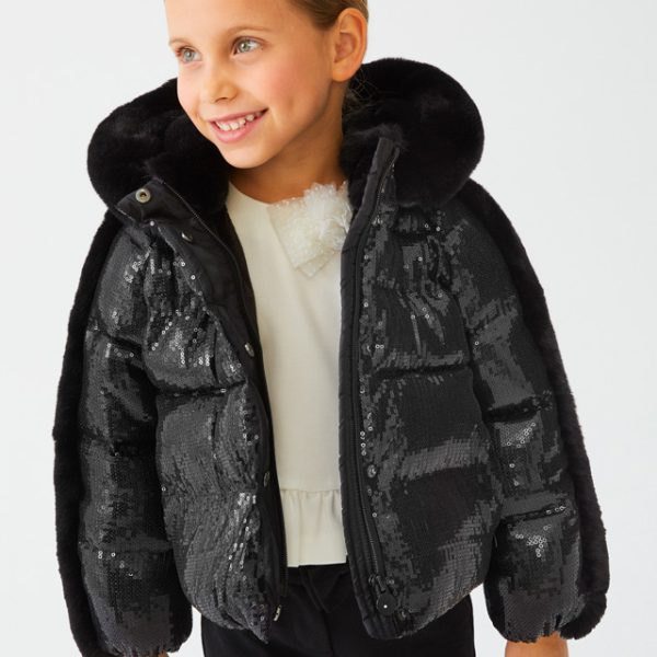 ABEL & LULA Trblietavá bunda čierna krátka Taffeta jacket black 5833 | Welcomebaby.sk