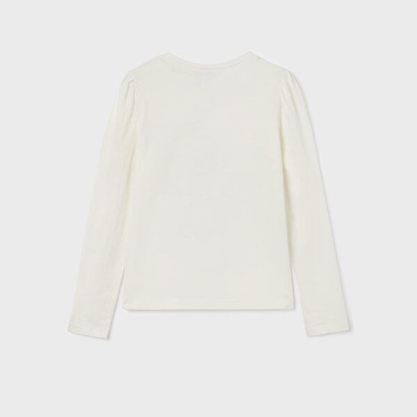 MAYORAL Tričko s dlhým rukávom a dámami biele Long sleeve tshirt with womans white 7034 | Welcomebaby.sk