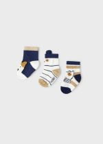 MAYORAL Ponožky tmavomodré Set 3 socks dark blue 9537 | Welcomebaby.sk