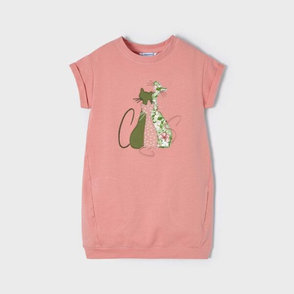 MAYORAL Šaty s mačkami ružové. Dress with cats pink 3492 | Welcomebaby.sk