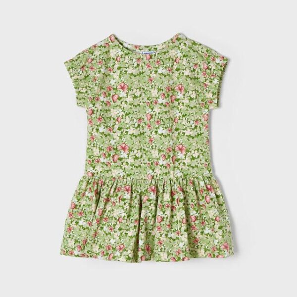 MAYORAL Šaty s kvetmi zelené Flowers dress laurel green 3943 | Welcomebaby.sk