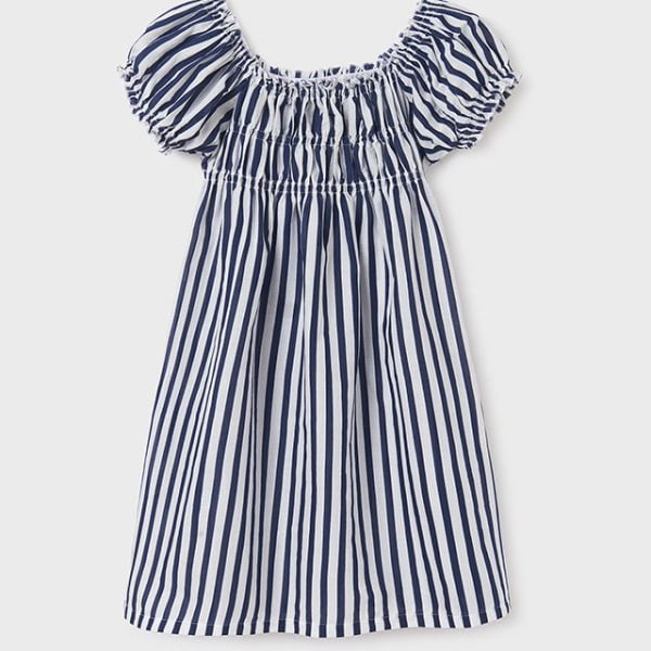 MAYORAL Pruhované šaty modré Striped dress blue 6985 | Welcomebaby.sk