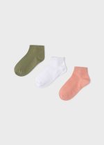 MAYORAL Krátke ponožky Set 3 socks marhuľová 10233 | Welcomebaby.sk