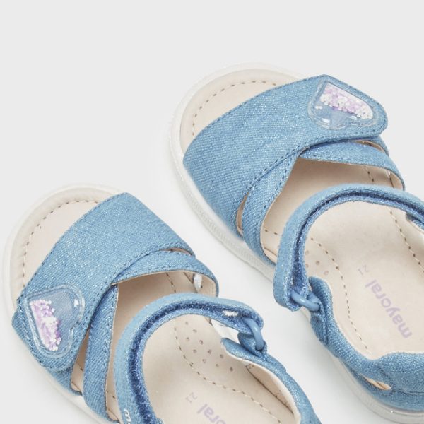 MAYORAL Sandále so srdcom modrá rifľovina Sandals Jeans blue 41358 | Welcomebaby.sk