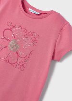 MAYORAL Tričko s kvetom ružové Tshirt flower peony 174 | Welcomebaby.sk