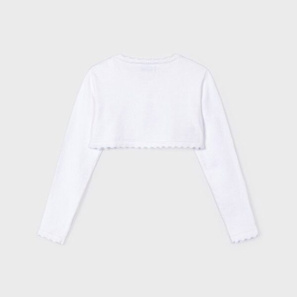 MAYORAL Bolerko s jemným vzorom biele Cardigan with a delicate pattern white 320 | Welcomebaby.sk