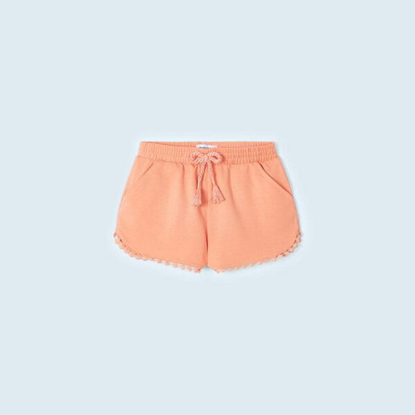 MAYORAL Kraťasy s guličkami broskyňové Shorts peach 607 | Welcomebaby.sk
