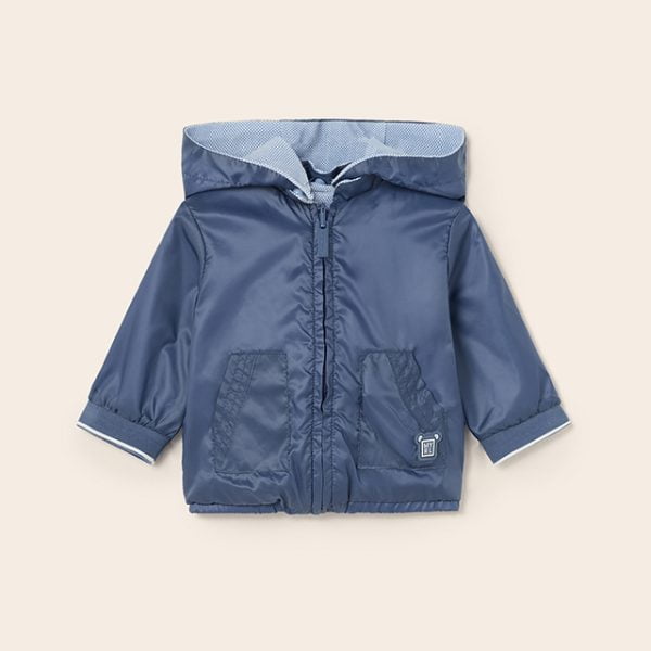 MAYORAL Chlapčenská modrá prechodná obojstranná bunda Reversible windbreaker jacket 1404 | Welcomebaby.sk