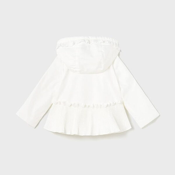 MAYORAL Vetrovka dievčenská s kapucňou biela Windbreaker girls white 1412 | Welcomebaby.sk